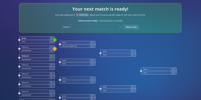 Autodarts online tournament bracket